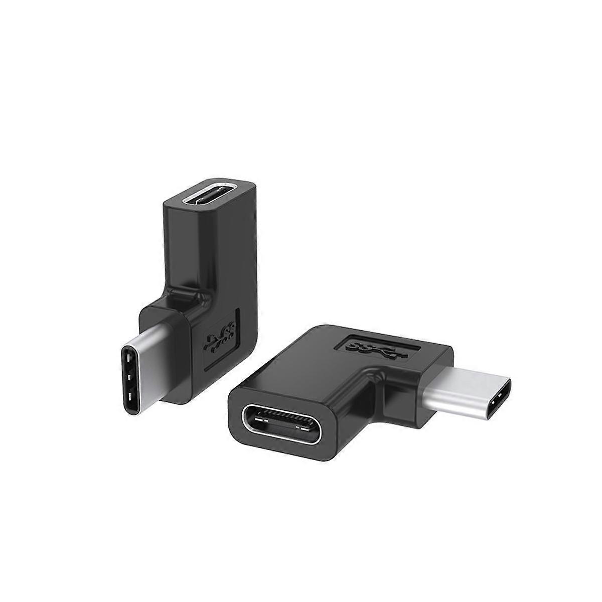 2Pcs/Set Right Angle USB 3.1 Type C Male to Female Converter USB-C Adapter for Smart Phone Portable