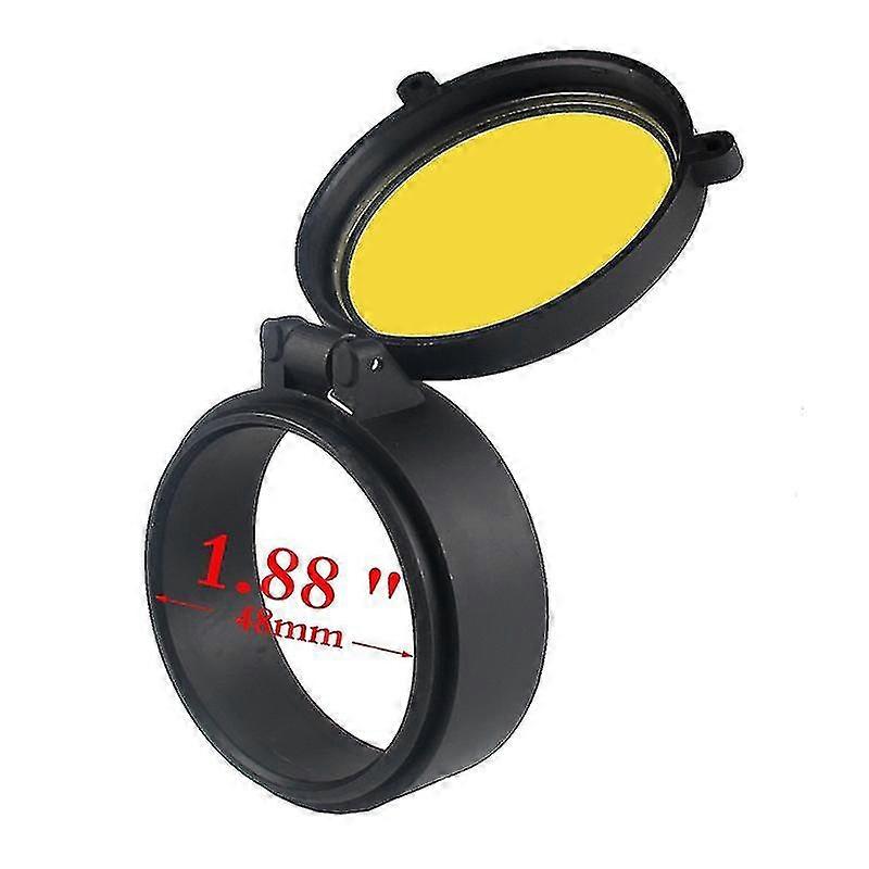 30-69mm Transparent Rifle Scope Lens Cover Flip Up Quick Spring Protection Cap Yellow Objective Lense Lid For Hunting Rl37-0073