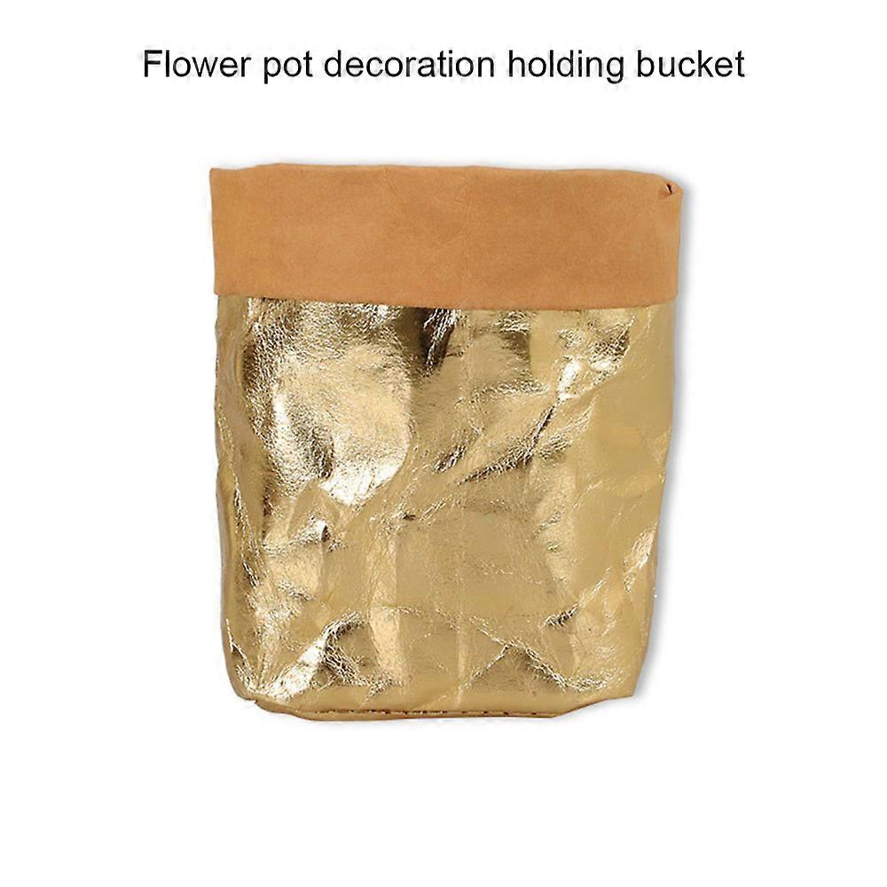 Washable Grocery Bag Heavy-Duty Reusable Storage Bins Plants Kraft Paper Organizer for Food Flower New
