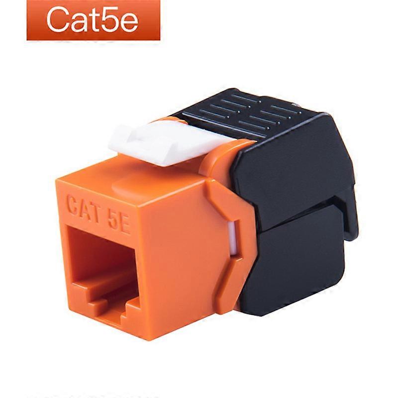 RJ45 Cat5e Keystone Jack Toolless Connector Female Cat 5e Module Plug Repeatable Use For 23 26AWG Ethernet Cable Networking Wire