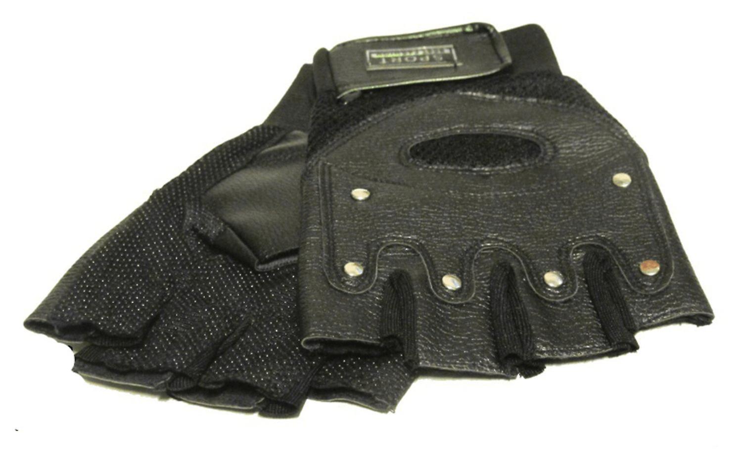 Läderhandskar - runda nitar 