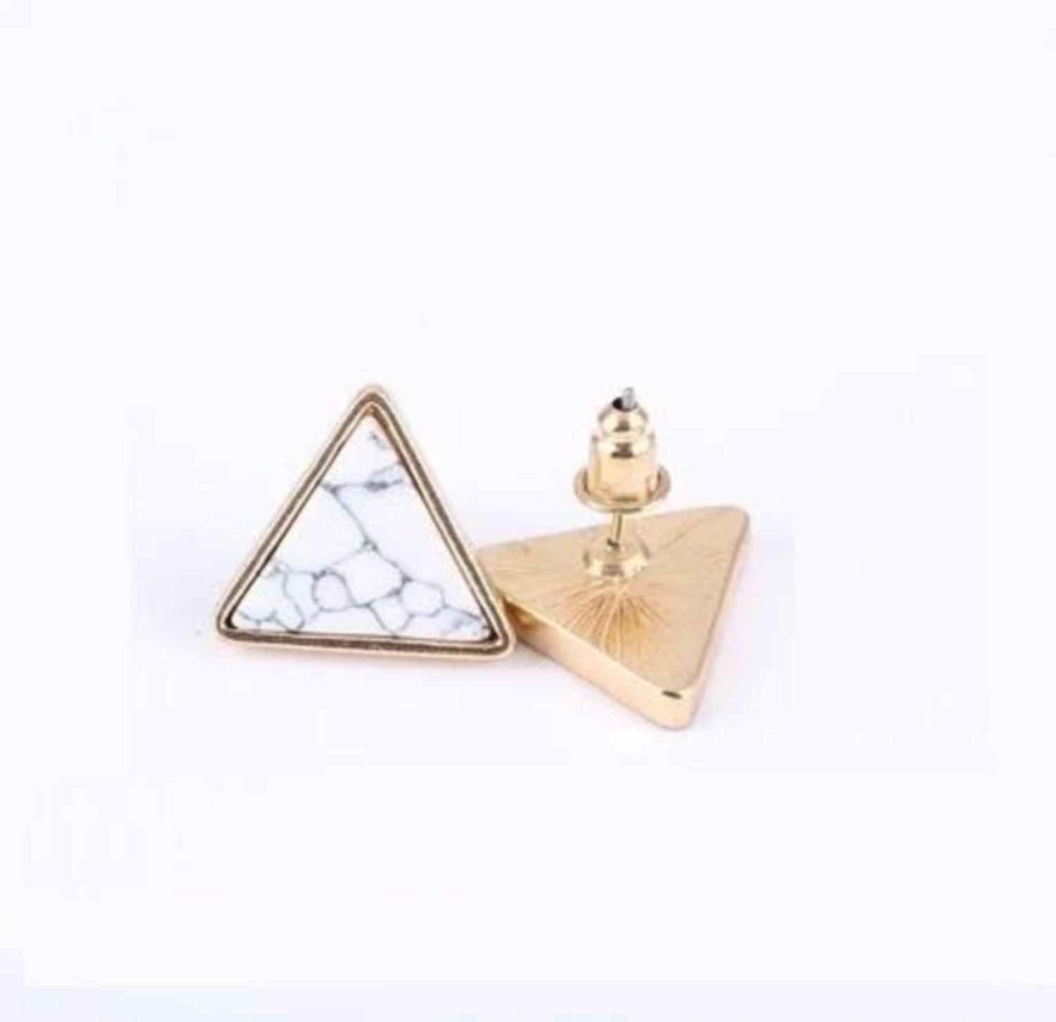 Marble Earrings Triangle