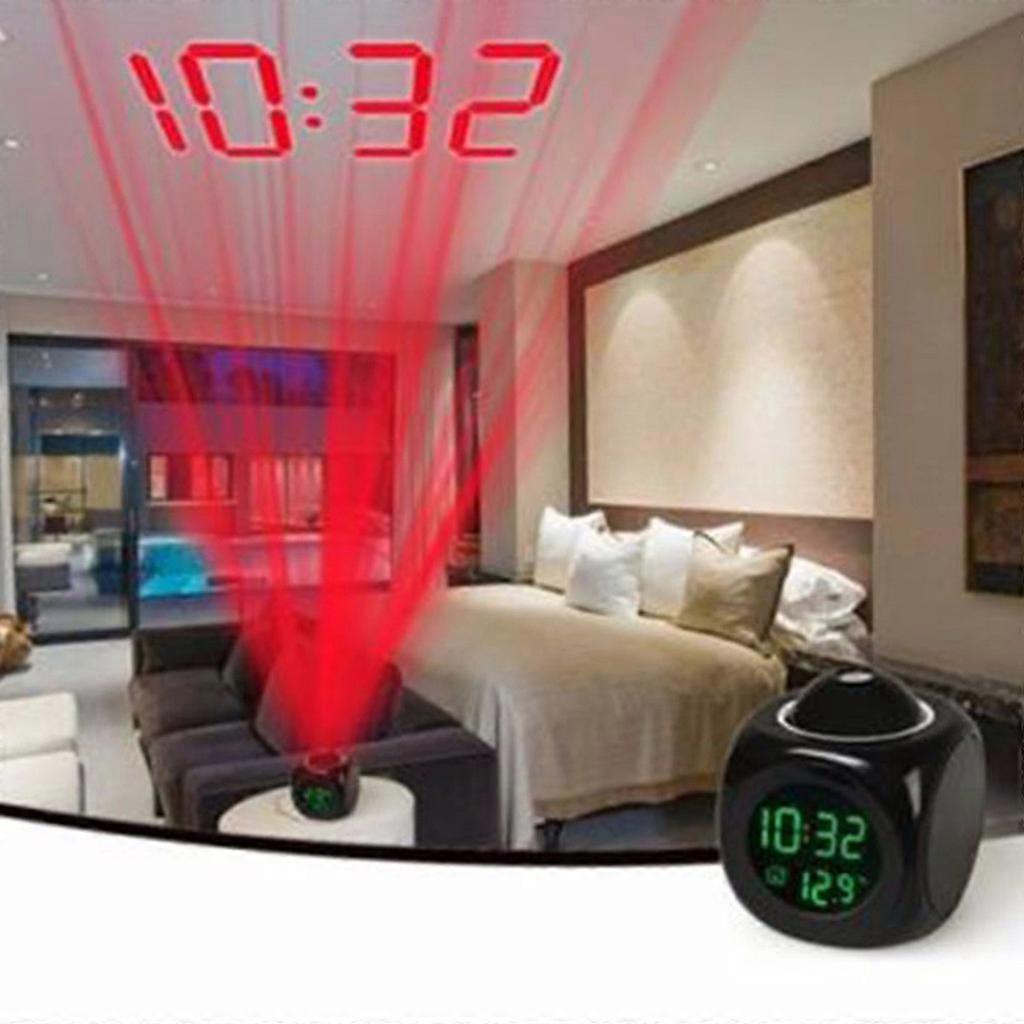 Digitale LCD-Sprachgespräche Multifunktions-LED-Projektions-Weckertemperatur