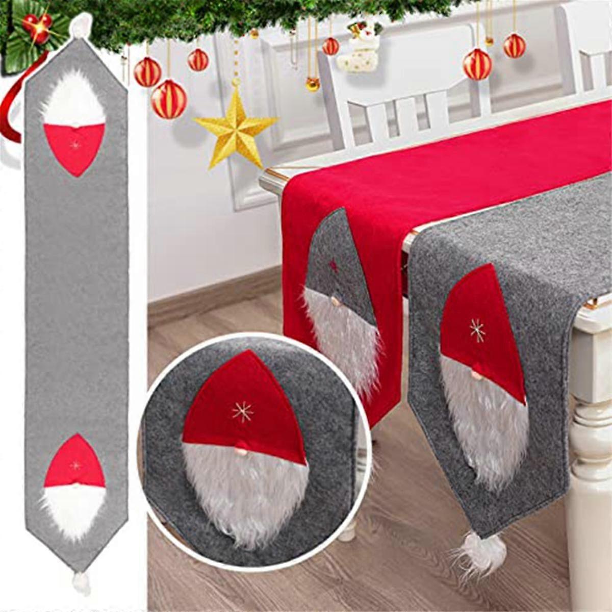 Christmas Table Runner,Classic-Kitchen Dining Table Decor Fall Table Runner Fireplace Scarf Gnomes
