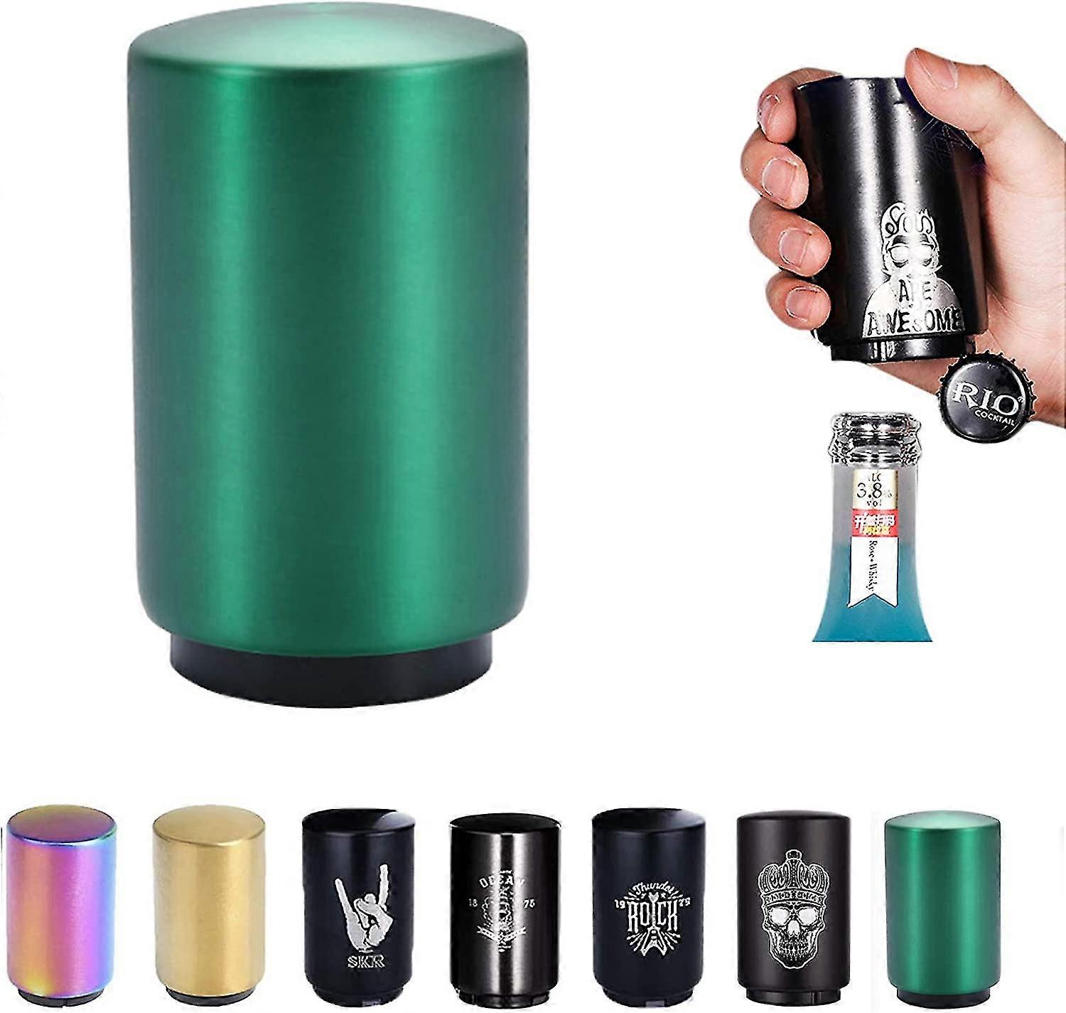 Stainless Beer Bottle Cap Opener,push Down Automatic Magnetic Beer Opener