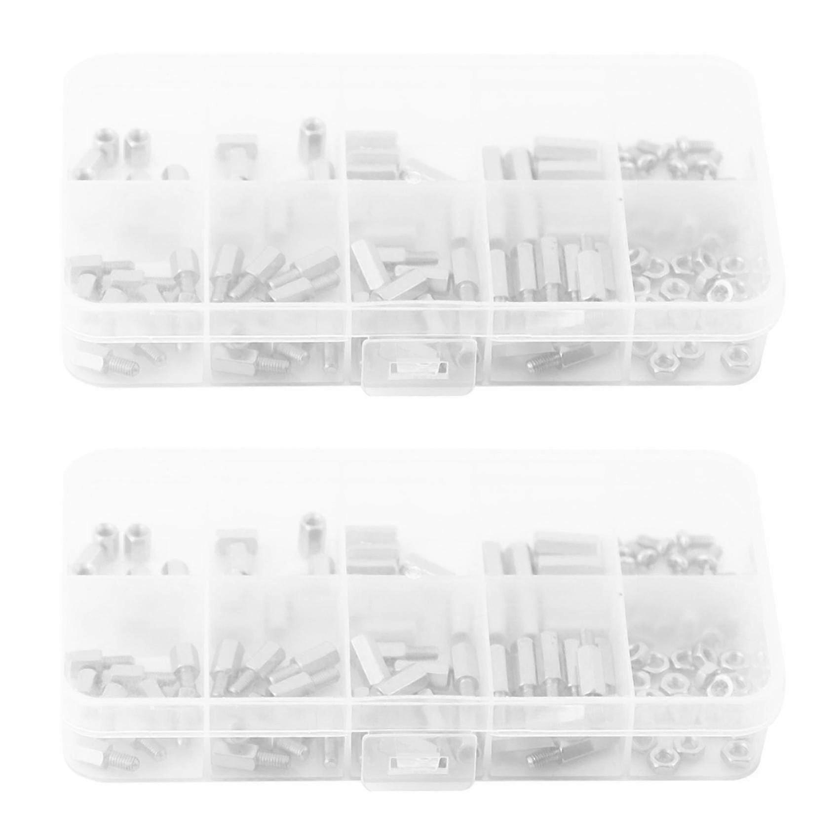 Compatible With200pcs/set M3 Hex Nut Threaded Pillar Nickel Plated Standoff Kit