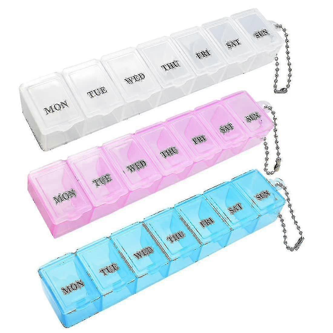 3 Pcs Pill Box Iser 7 A Day Pill Dispenser Stora C