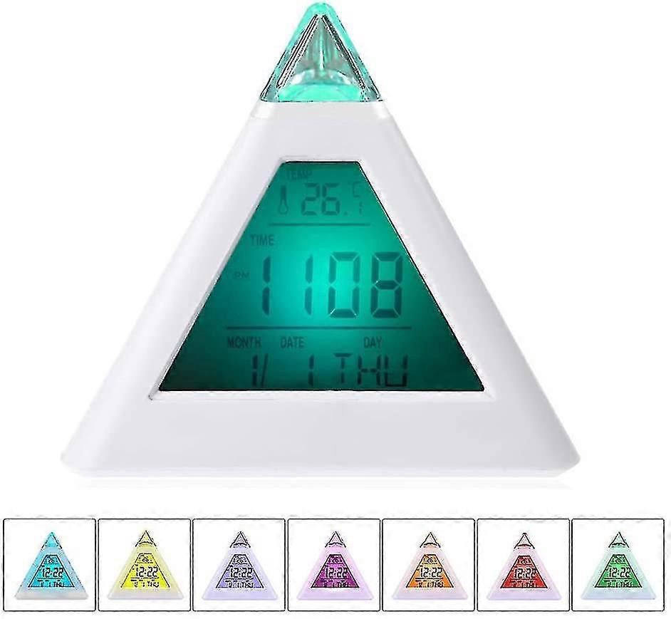 Pyramid Digital Wecker mit 7 Farbwechsel-LEDs