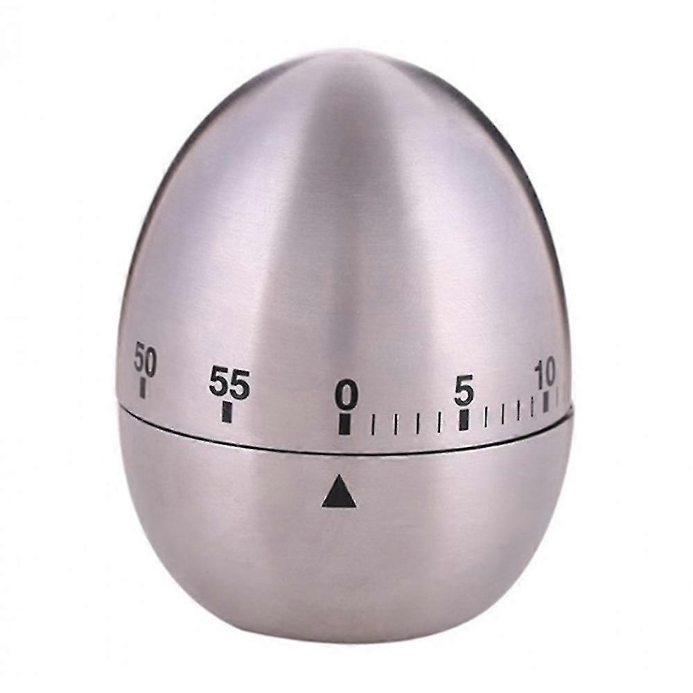Kitchen Timer,stainless Steel Egg Shaped Mechanical Rotating Alarm