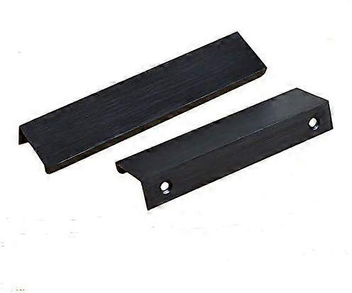 Kitchen Cabinet Pull Door Drawer Pulls Cabinet Hardware Invisible Hidden Pulls Finger Edge Pulls 10 Pack (5.04 Center Hole, Brushed Matte Black)