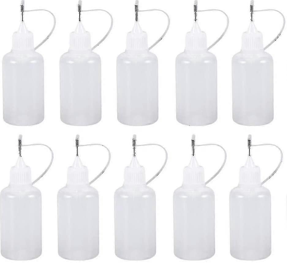 10pcs Plastic Bottles With Nozzles, 50Ml Precision Tip Applicator Squeeze Bottles