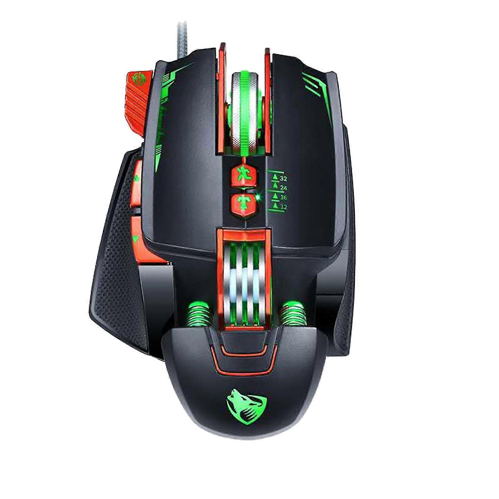 Pro V9 Gaming Mouse Usb Wired 3200dpi Djustable 8 Custom Button Rgb Mechanical