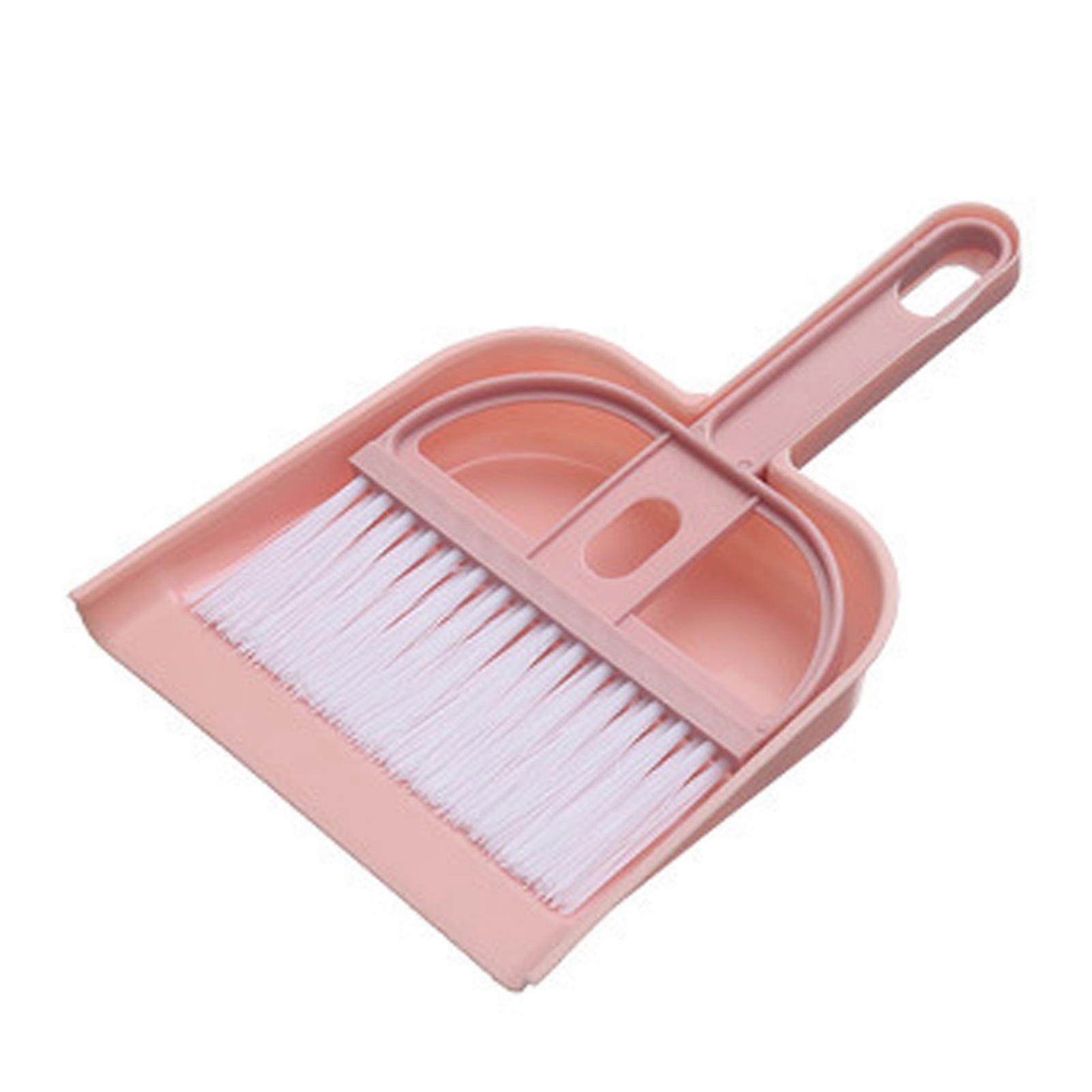2Pcs/Set Small Broom Dustpan Reusable Desktop Cleaning Compact Hanging Hole Mini Cleaning Broom Dustpan Office Supplies