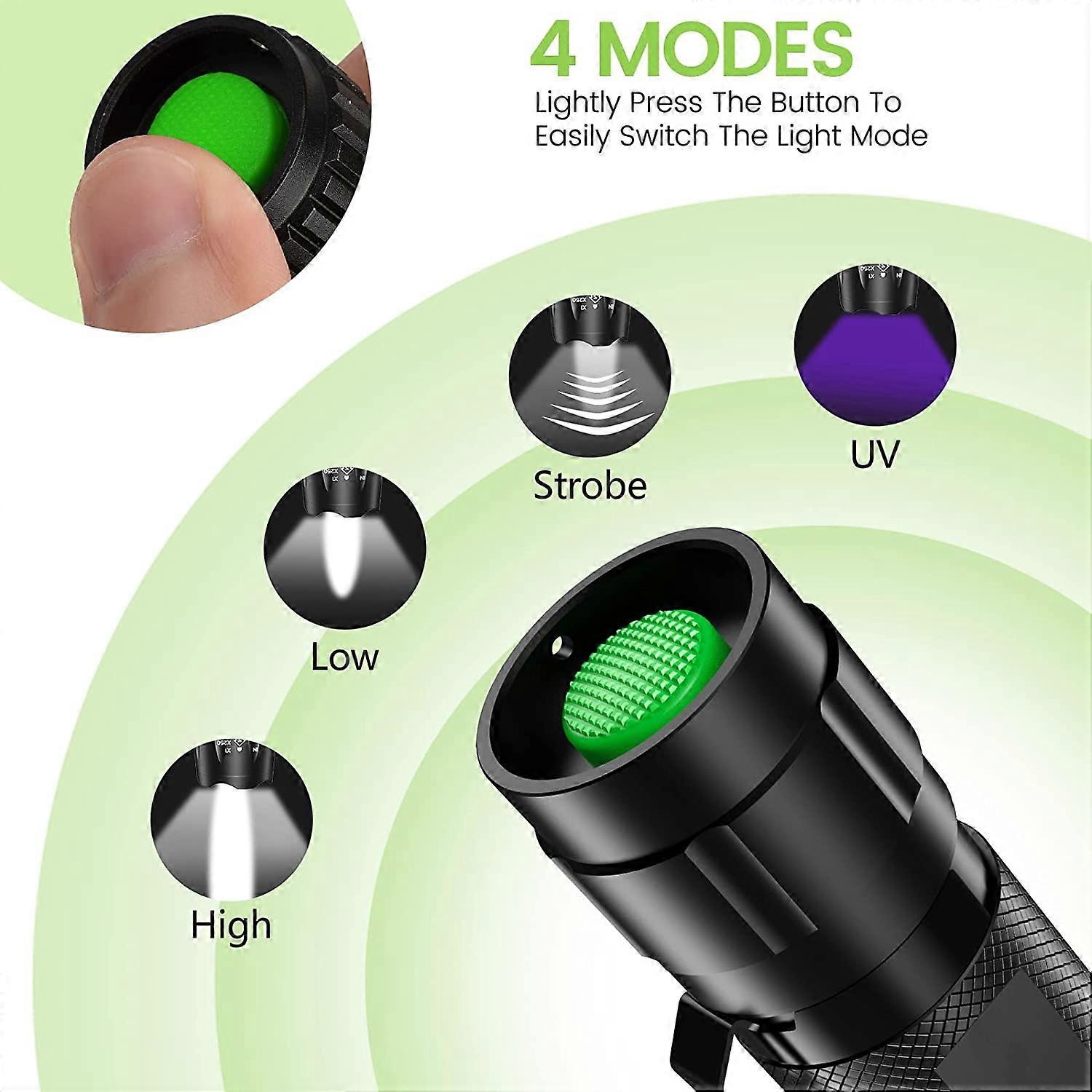 UV Flashlight,Yellow and White LED Torch,Mode UV Torch,Money Detector,Dog Pee Accessories