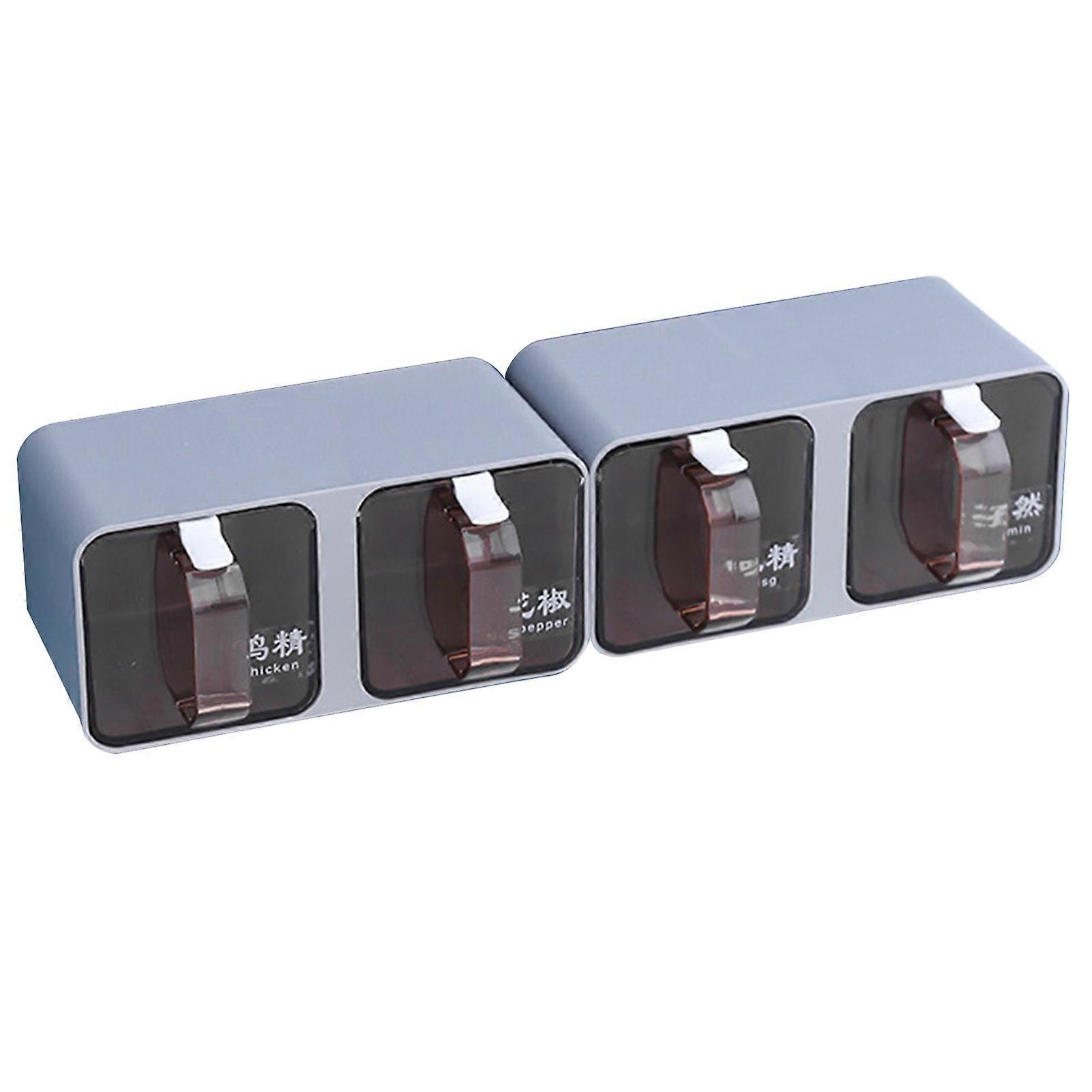 Wall-Mounted Spice Jars 300/600/900/1200ml Organizing Box with Spoon Space-Saving Kitchen Storage Home Supply KAESI