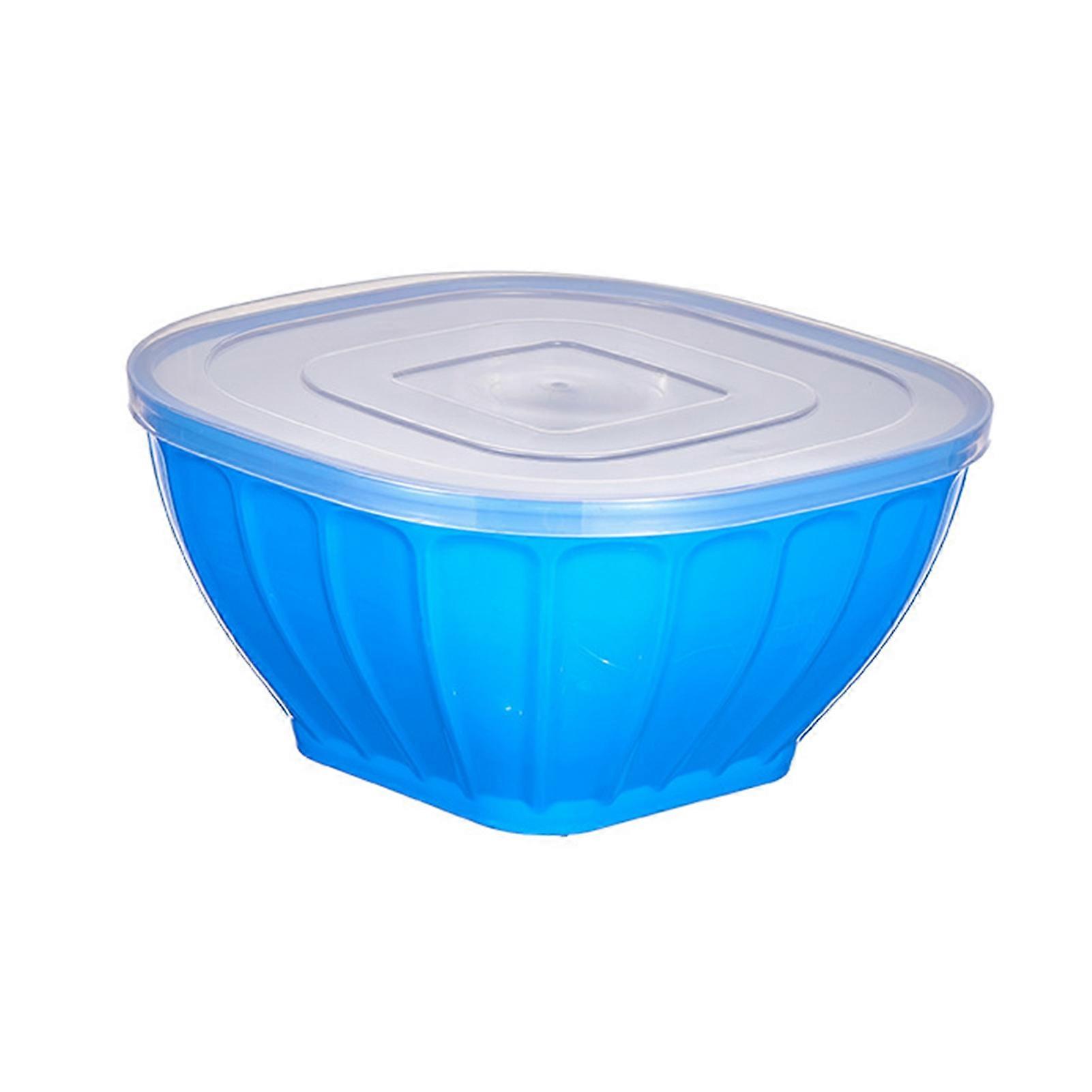 Stackable Square Plastic Bowl with Lid Large Opening Space-saving Meal Prep Salad Bowl Kitchen Supply KAESI