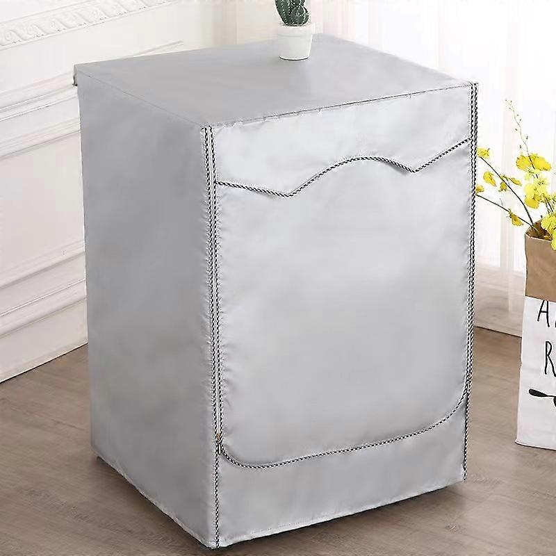 Washing Machine Cover Dustproof Protection for Front of Washing Machine and Dryer (60x60x85CM, Silver Edge)
