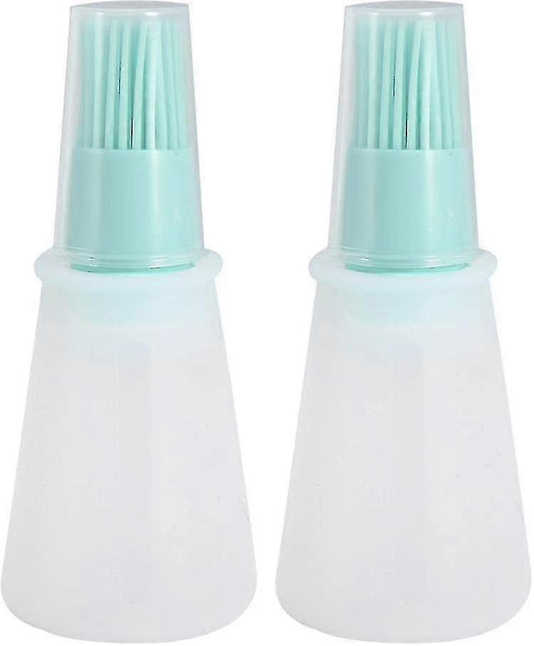 2pcs Silicone Oil Bottle Brush With Lid Set