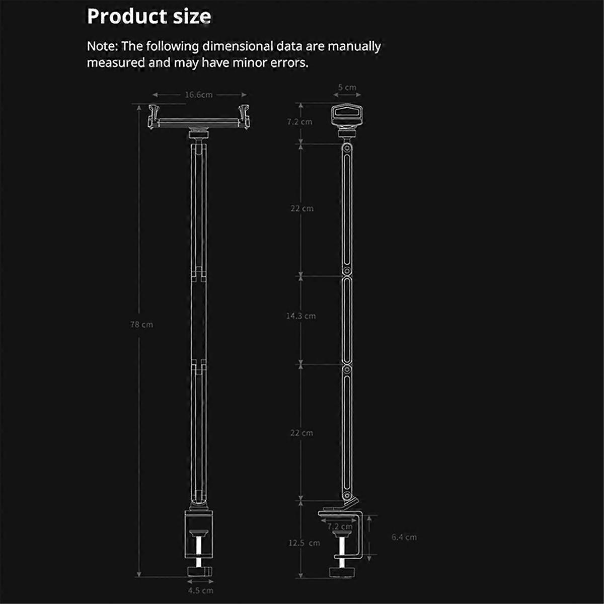 Mesa Bed Tablet Stand ajustável para 4-12,9 polegadas Telemóveis Tablets Suporte de montagem de braço de alumínio