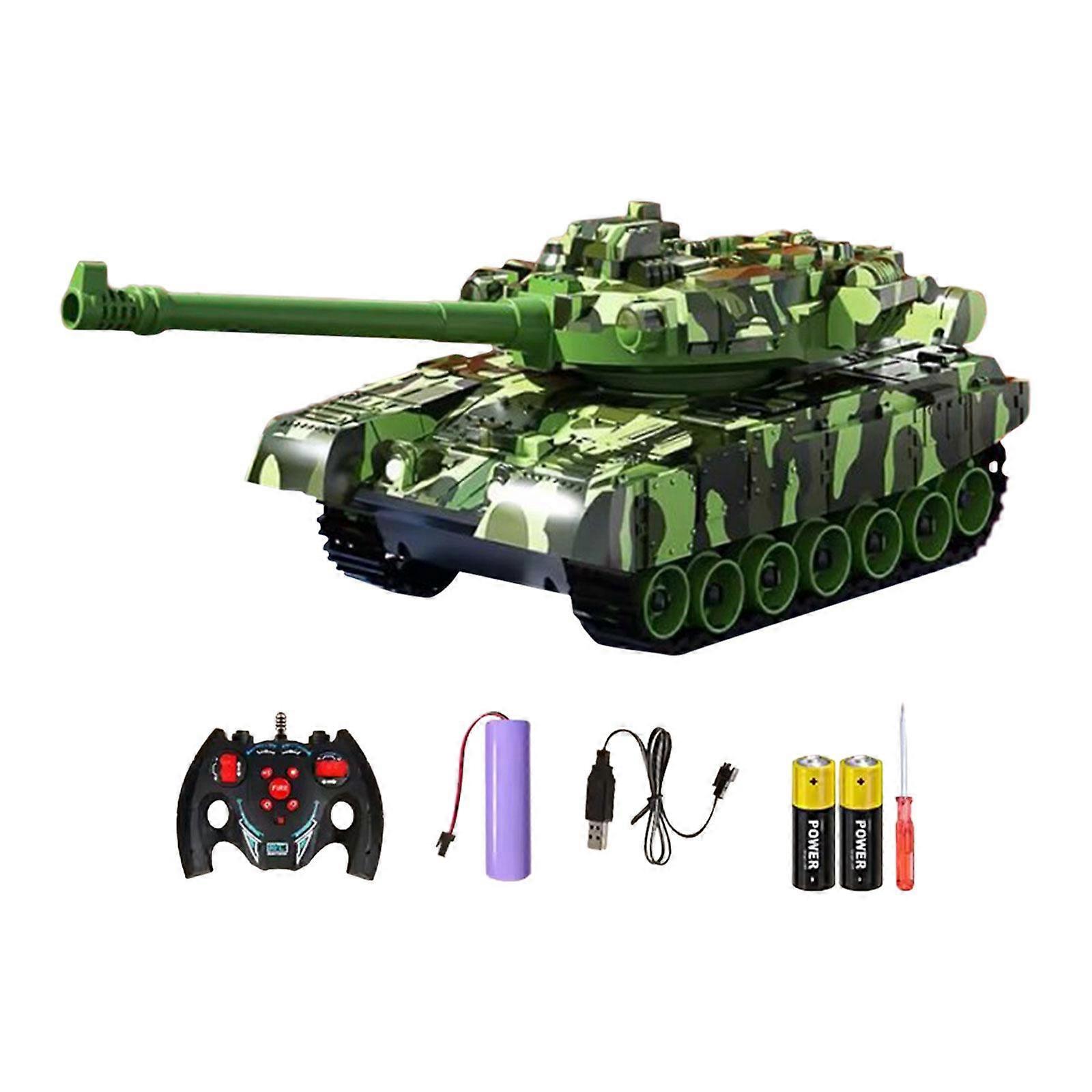 RC Battle Tank Simulation Tank Model för vuxna och barn pojkar flickor barn grön