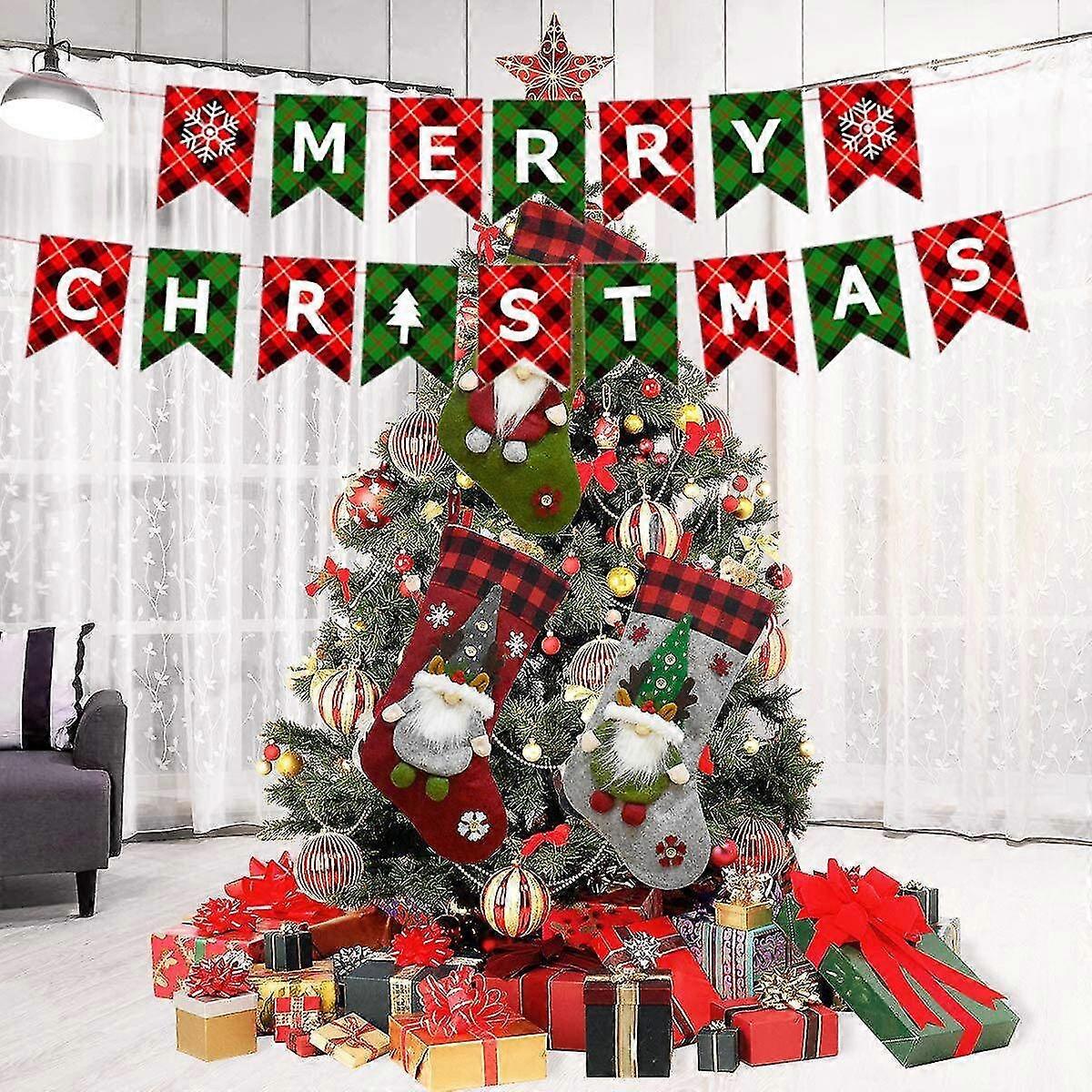 christmas pull flag banner flag holiday background wall decoration 5