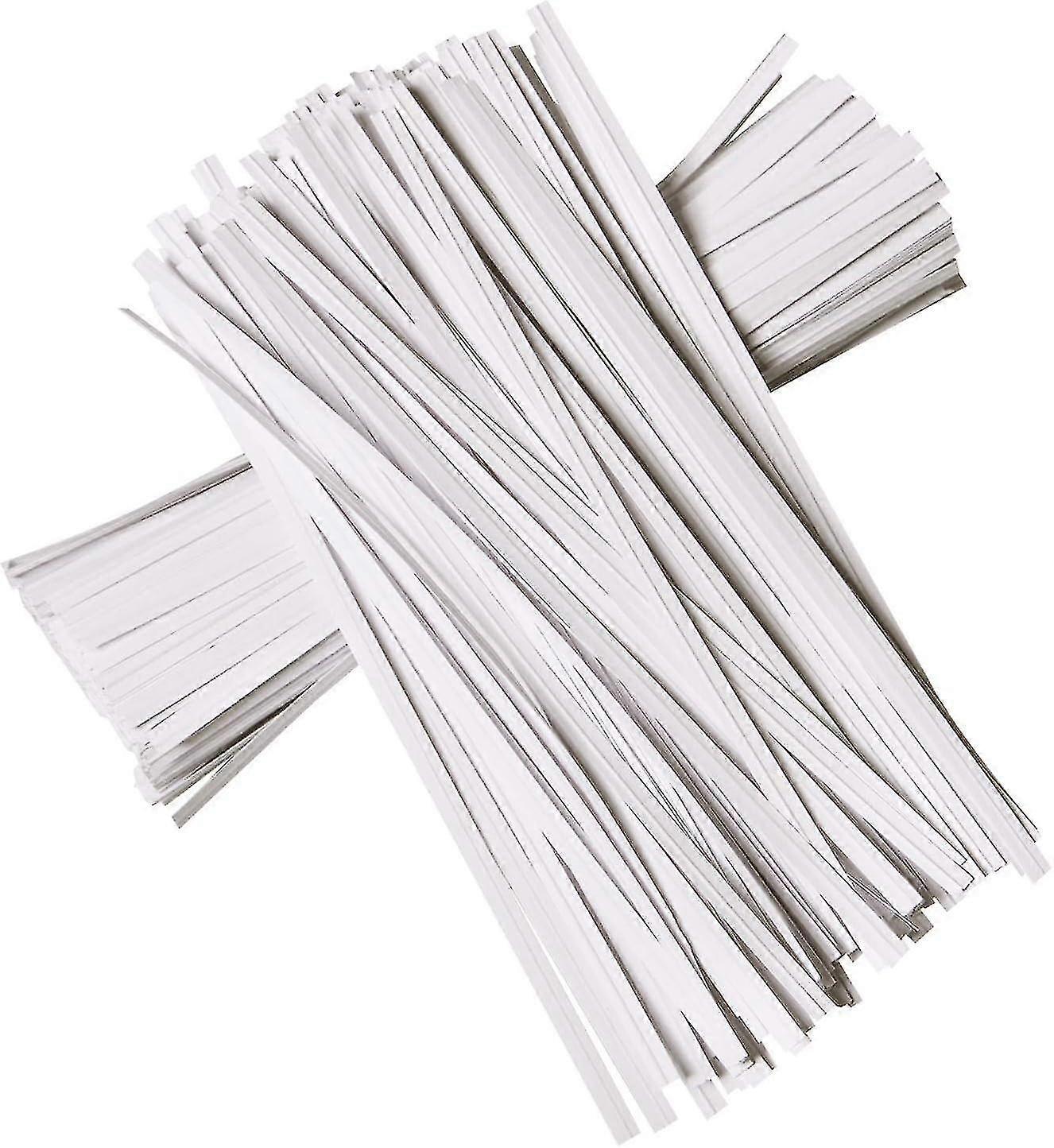 200 ppz Kraft Carta Twist Cravatte Pane Twist Cravatte Candy Cravatte per borse 5 "(120mm) lunghezza colore bianco