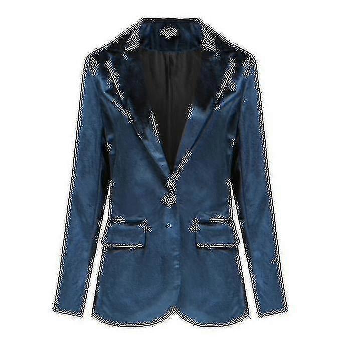 Damen Solid Velvet Blazer Mantel