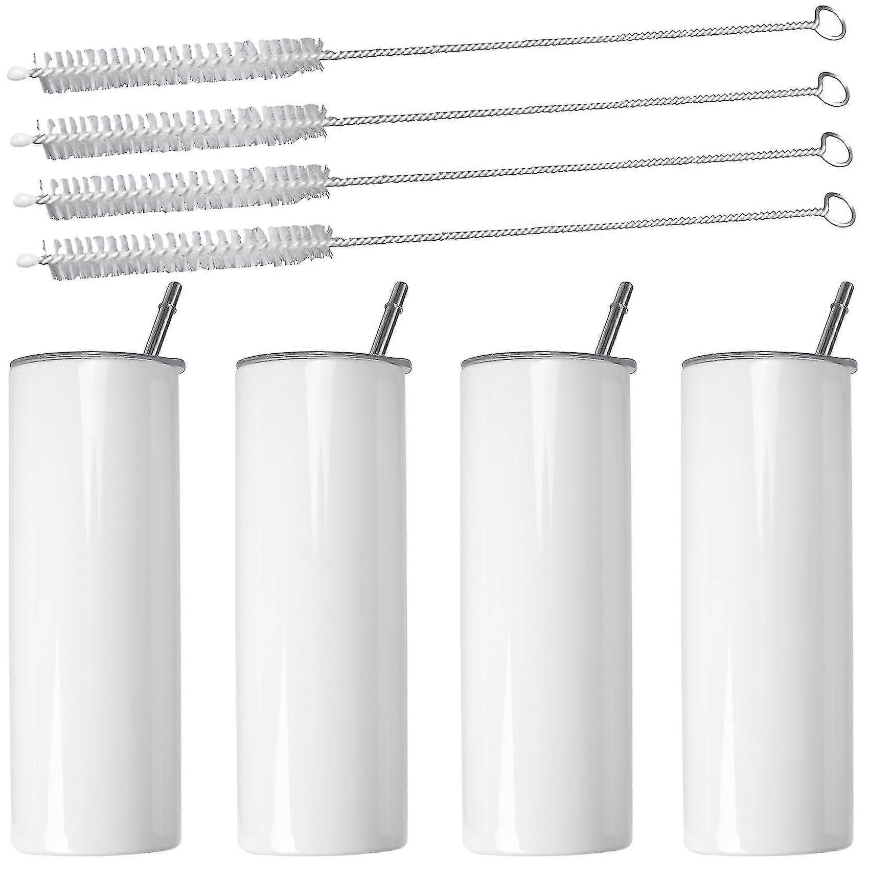 أكواب التسامي 20 نحيف مستقيم ، فراغات التسامي من الفولاذ المقاوم للصدأ بهلوان نحيف ، مع غطاء