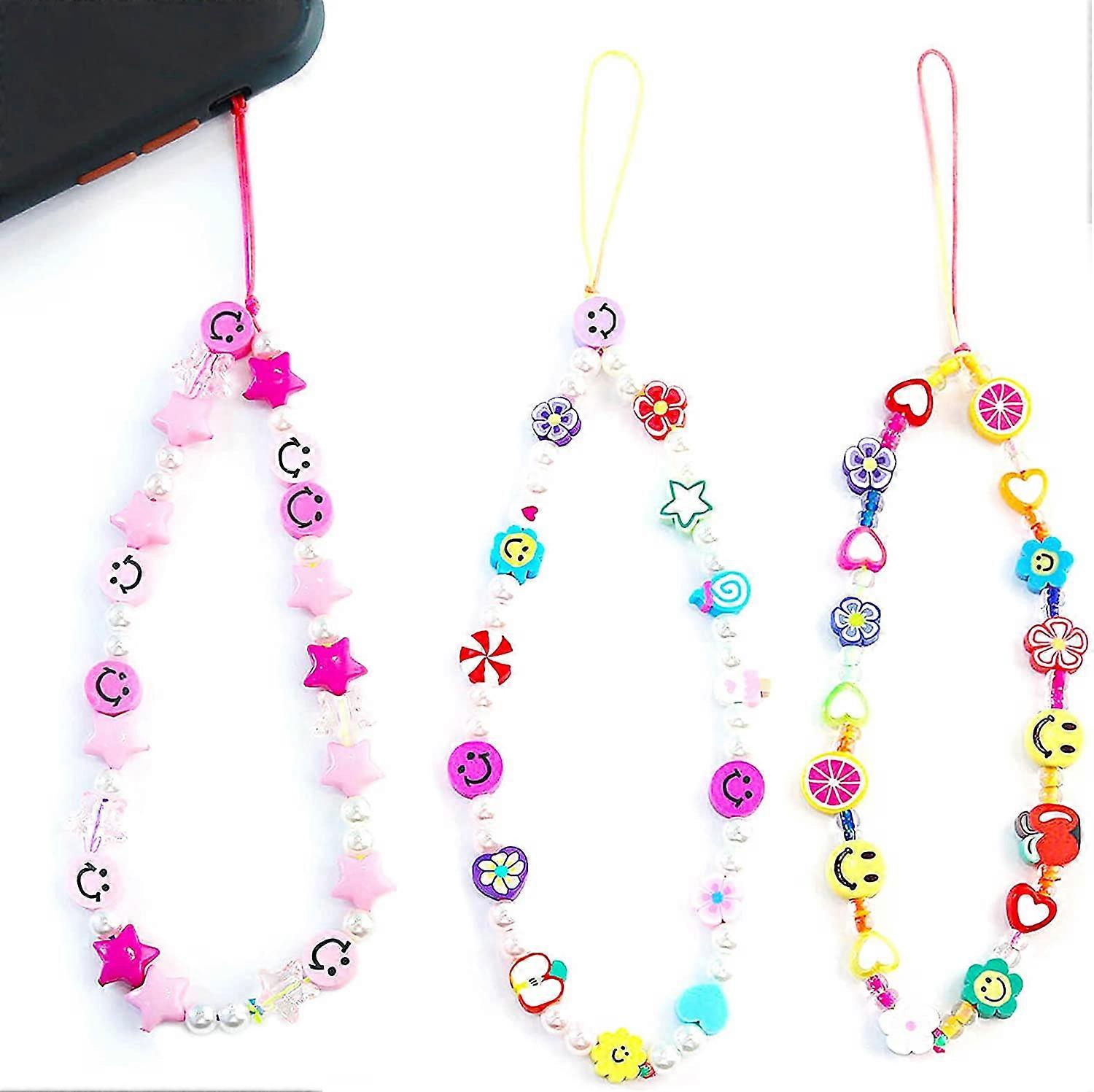 3PCS Beaded Cell Phone Charm \\