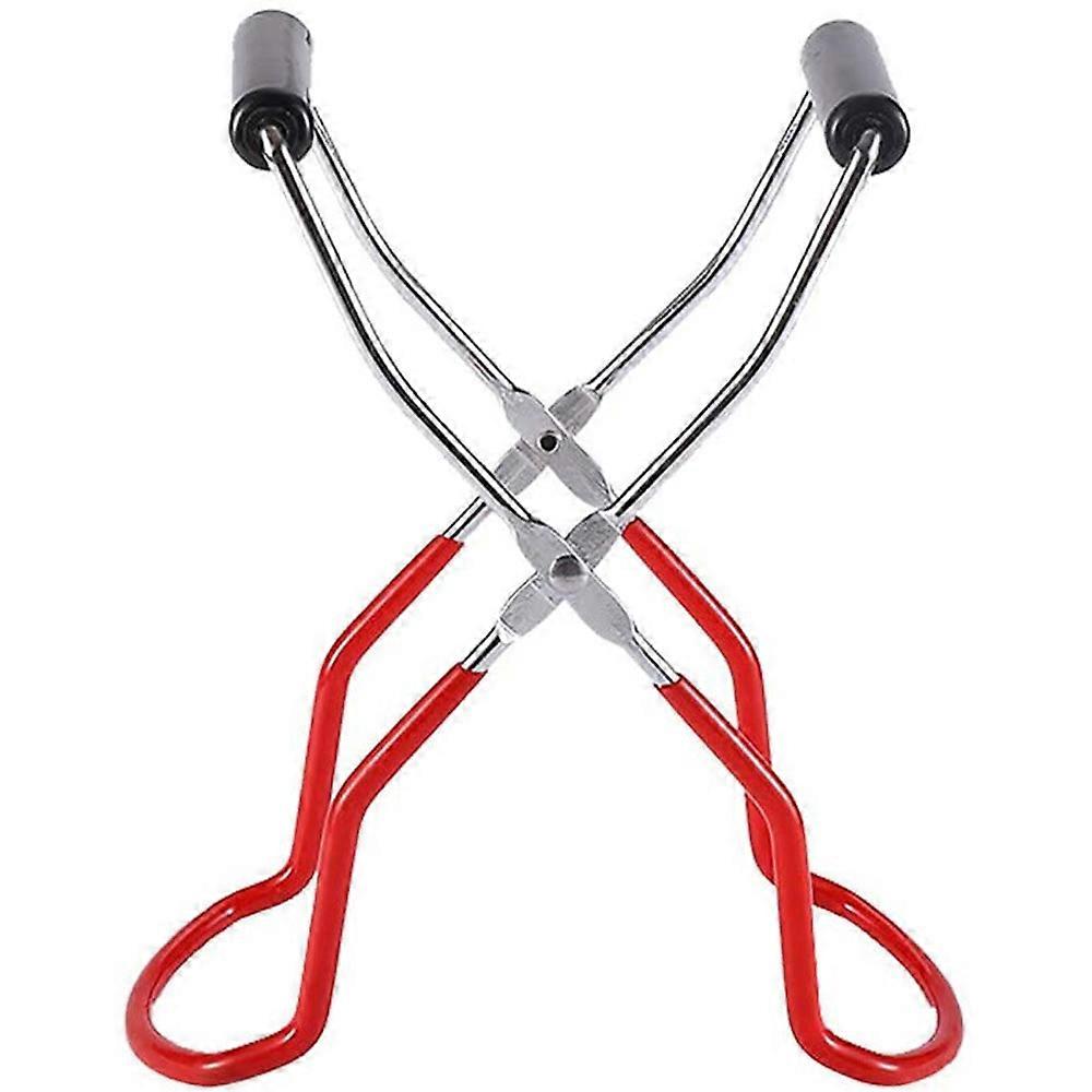 Stainless Steel Canning Jar Lifting Tongs with Handle for Safe and Secure Grip (Red, 1 Piece)