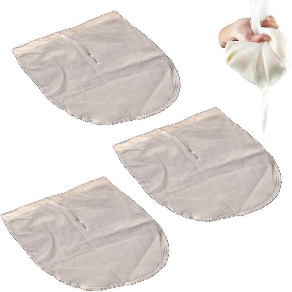Paquet de 3 sacs de lait de noix - Étamine 100% coton non blanchi pour filtrer et filtrer
