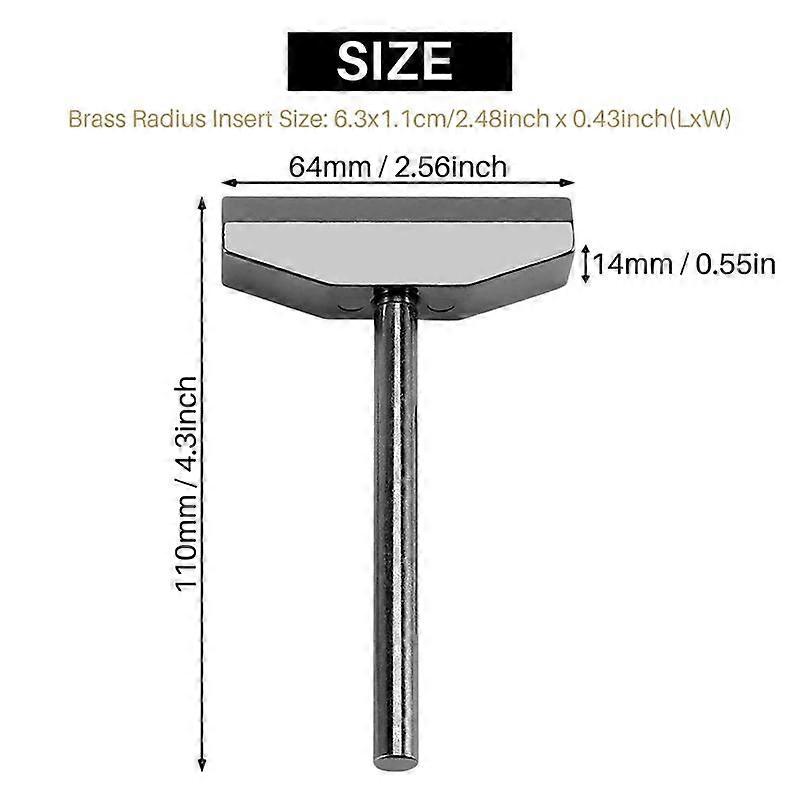 Luthier Tools Set Guitar Bass Fret Press Fingerboard Pressing Tool + 9Pcs Brass Radian Fret Inserts with Hex Wrench