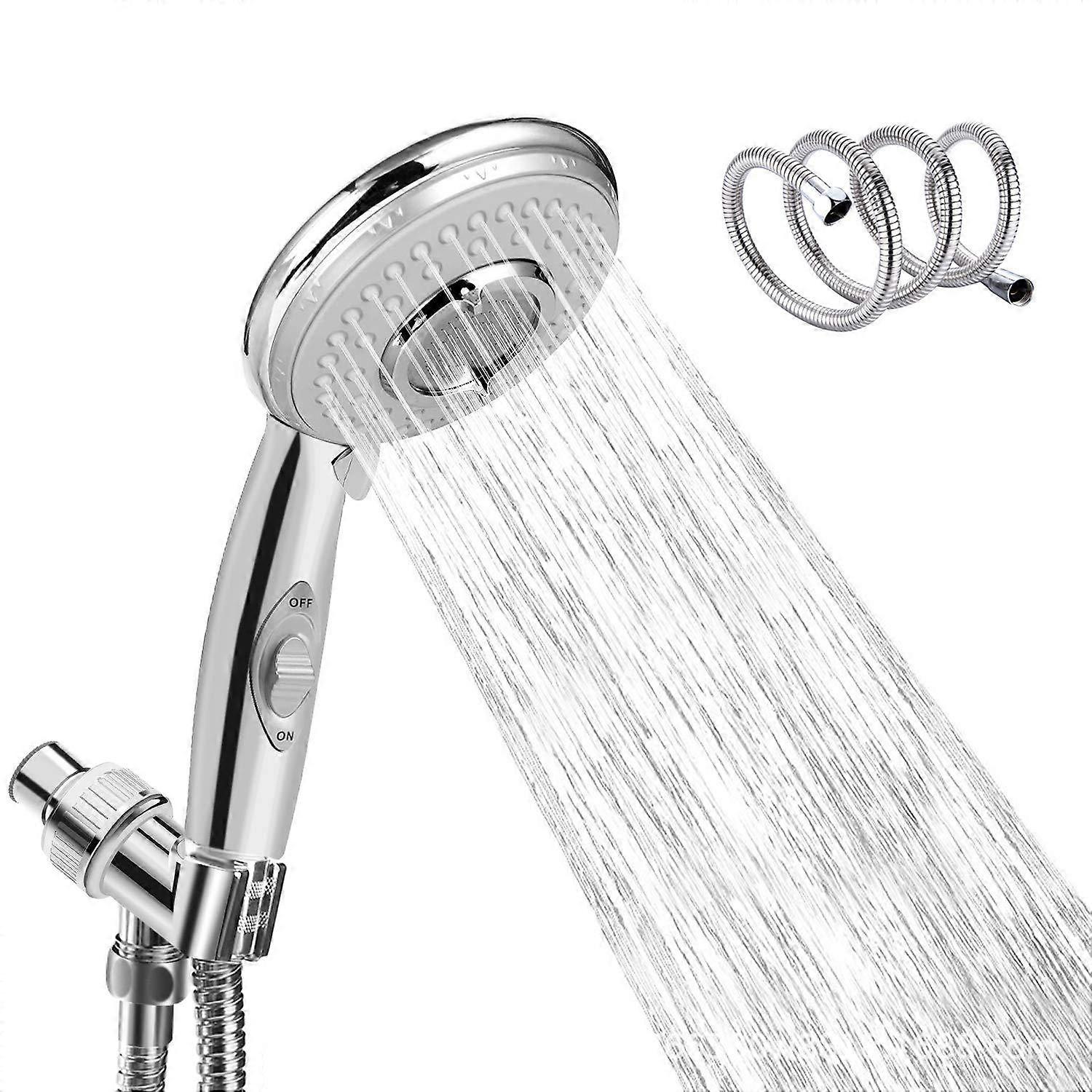 nice Pressurised shower head with switch bathroom plastic electroplating five-speed six-function handheld shower set