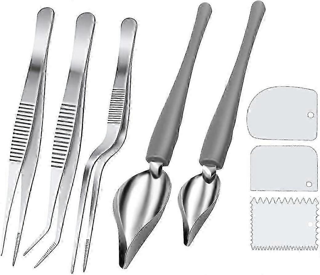 Chef Art Pencil Spoon Decoration Set, 8 Pcs - Culinary Tools For Cake Decor