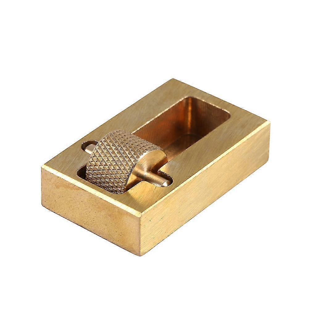 Leather Top Edge Dye Oil Roller Box Applicator - Brass DIY Craft Treatment Tool with Extra Roller
