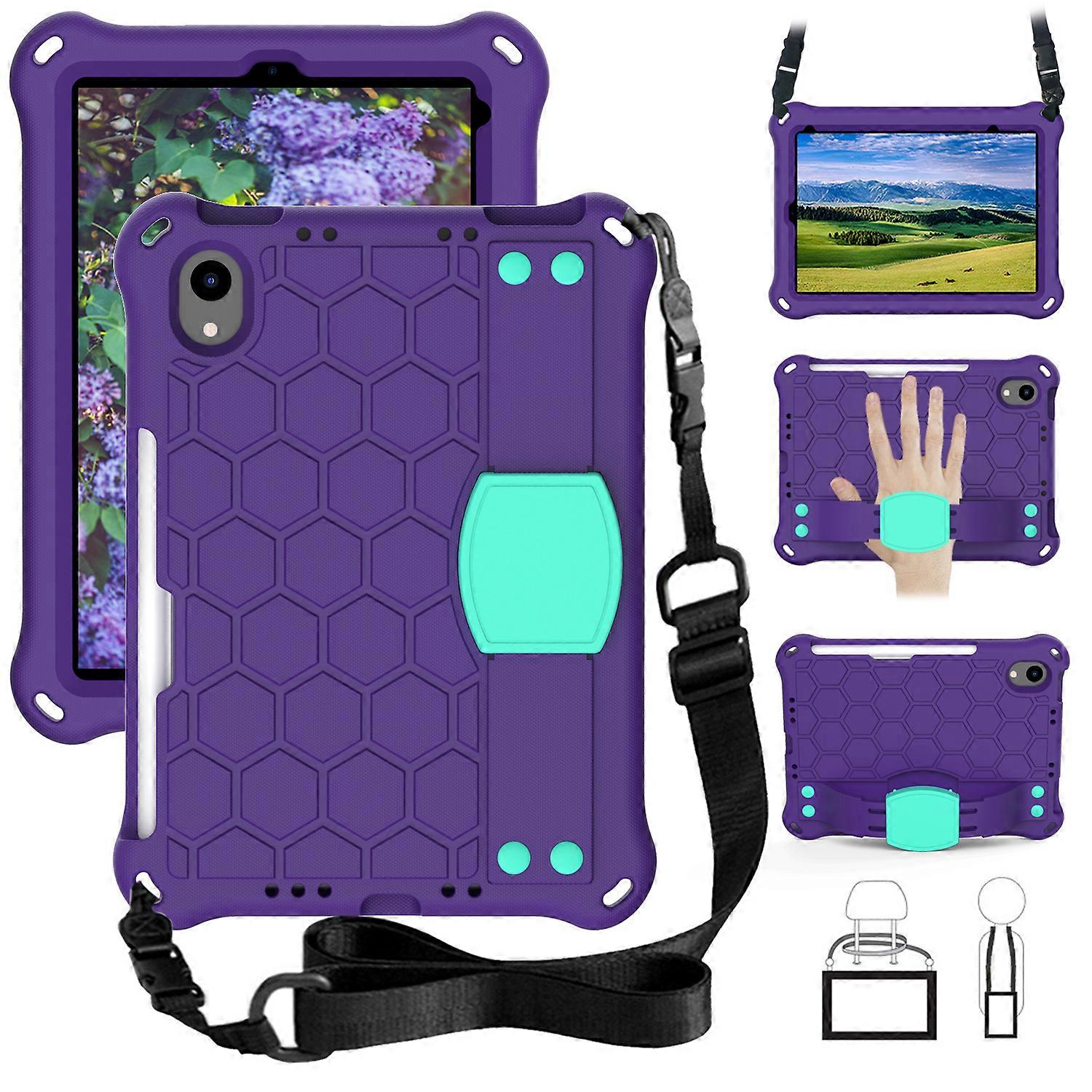 Honeycomb Texture EVA Tablet Shell with Shoulder Strap for iPad mini (2021)