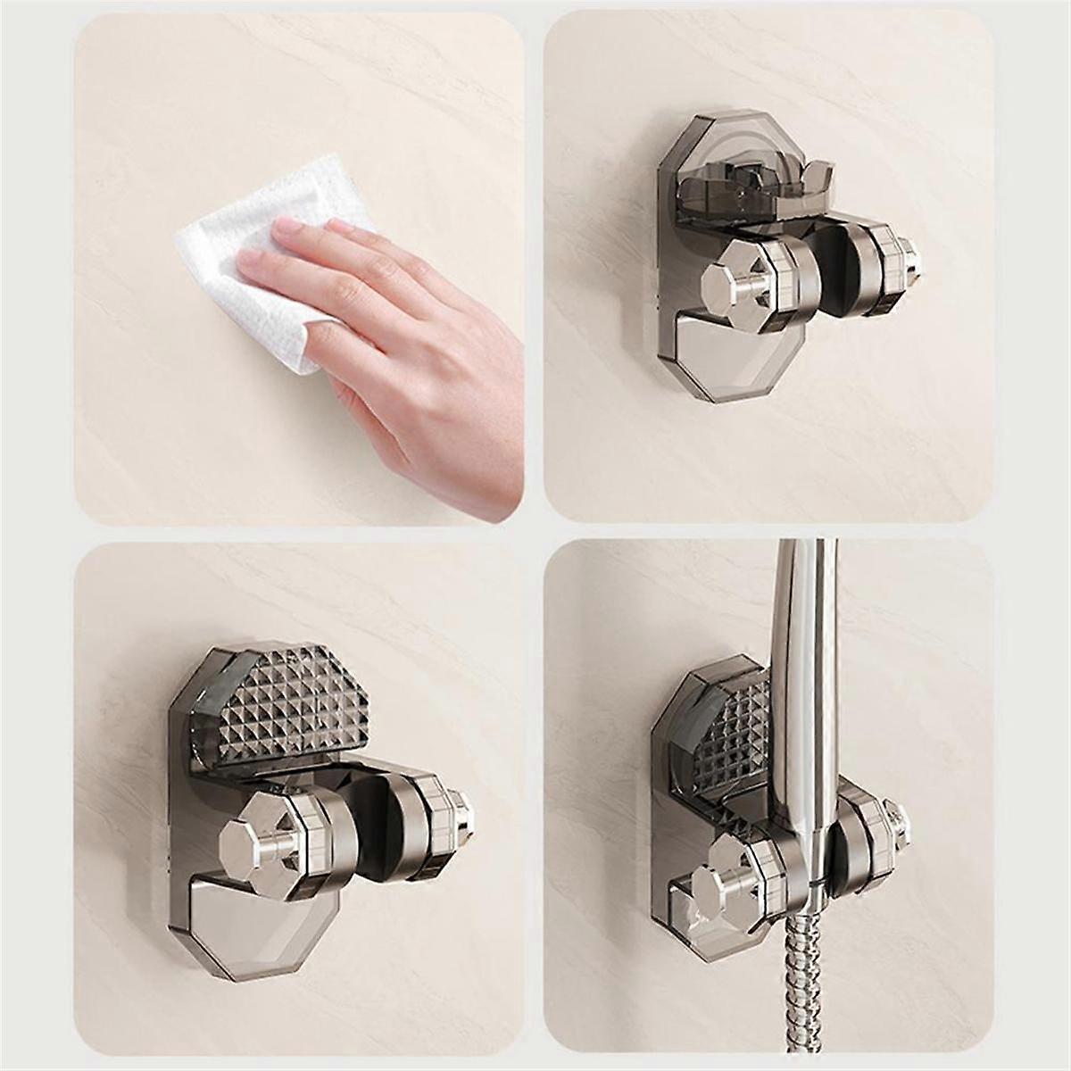 Adjustable Shower Heads Holder Adjustable Showerhead Wall Mounted Suction Bracket No Drill Required Suction Cup Wall A