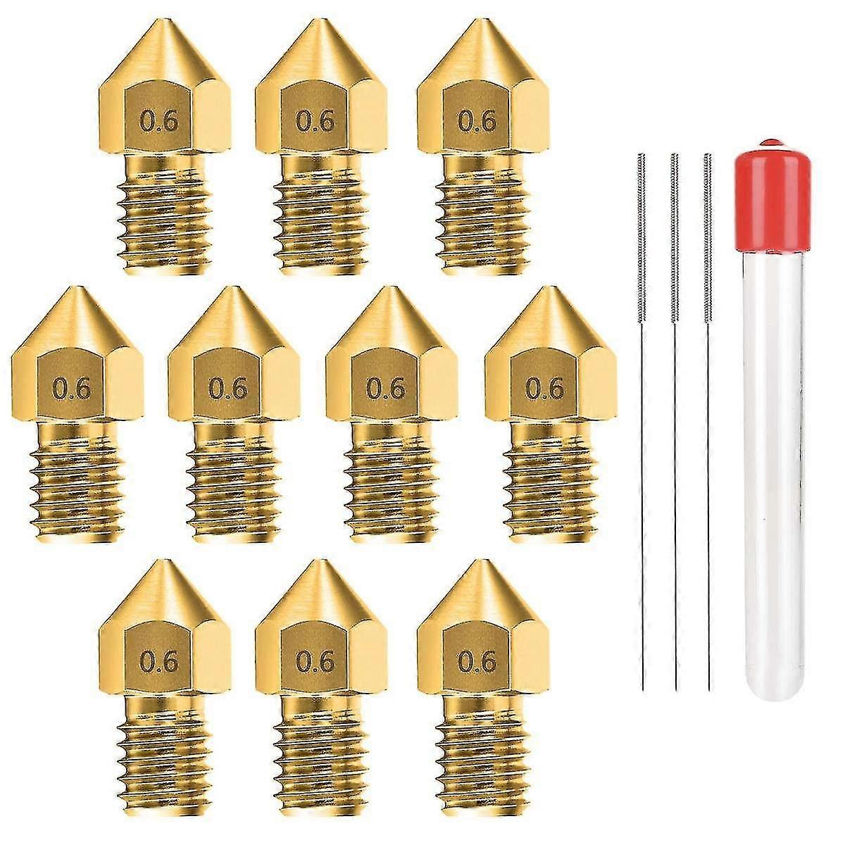 0.2mm Mk8 Ender 3 Nozzles 10 Pcs 3d Pri Brass Nozzles Extruder For Makerbot Creality Cr-10 3 Needles And Metal Storage Box (0.2mm)