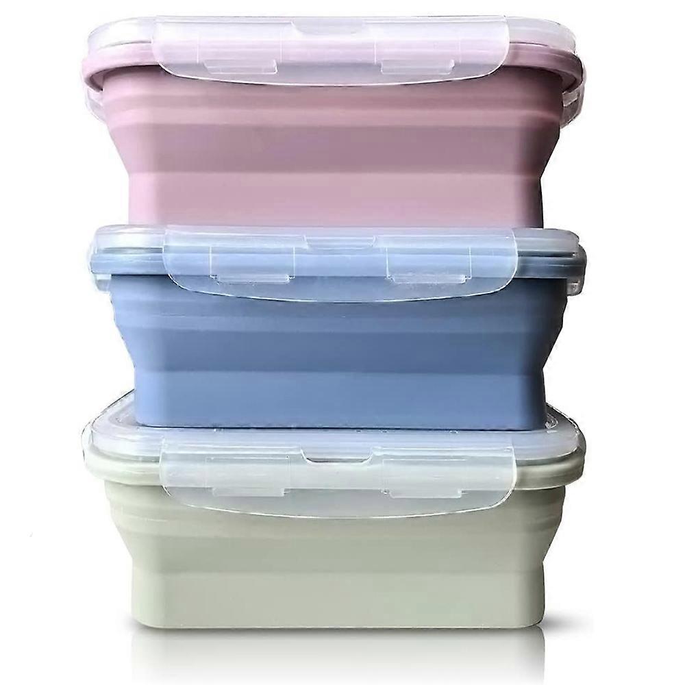 Foldable Food Box Set - Lunch Boxes Foldable Silicone (550 ML)