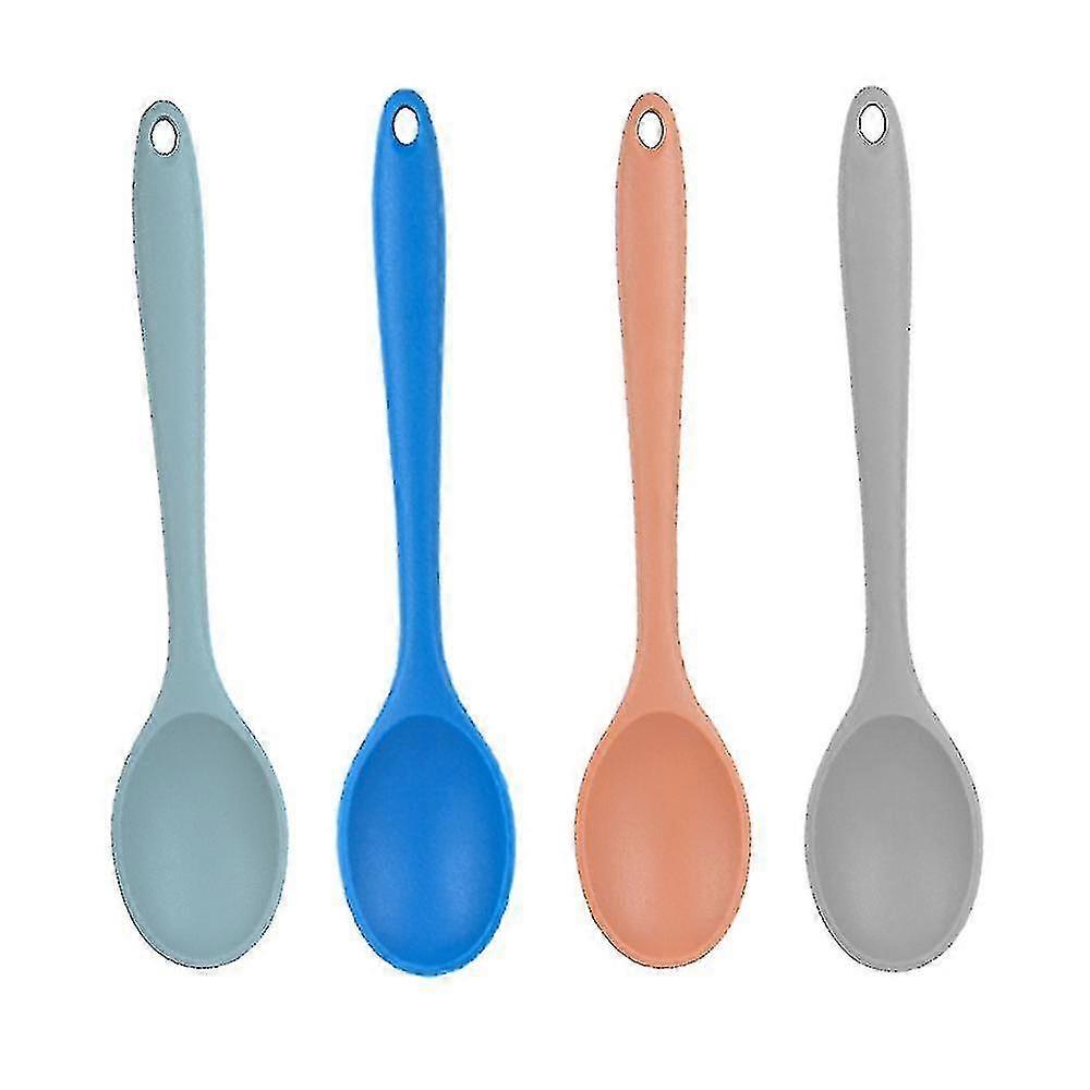 4 Pieces Silicone Nonstick Mixing Spoons Heat Resistant Silicone