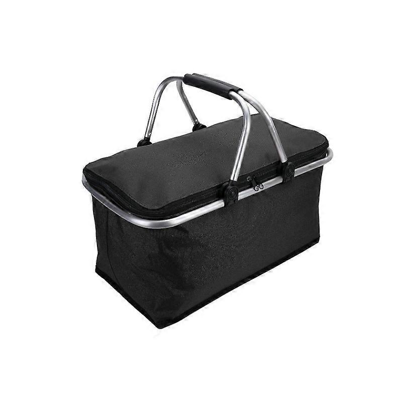 Picnic Basket, Foldable, Isolated, Black