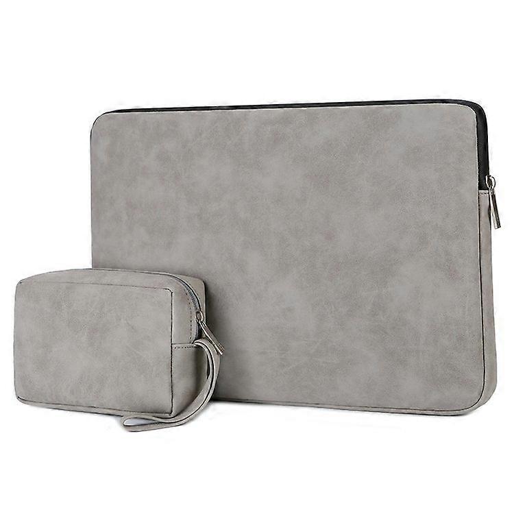 15.6" Laptop Sleeve Waterproof Carrying Bag with Accessory Pouch Laptop, Gray