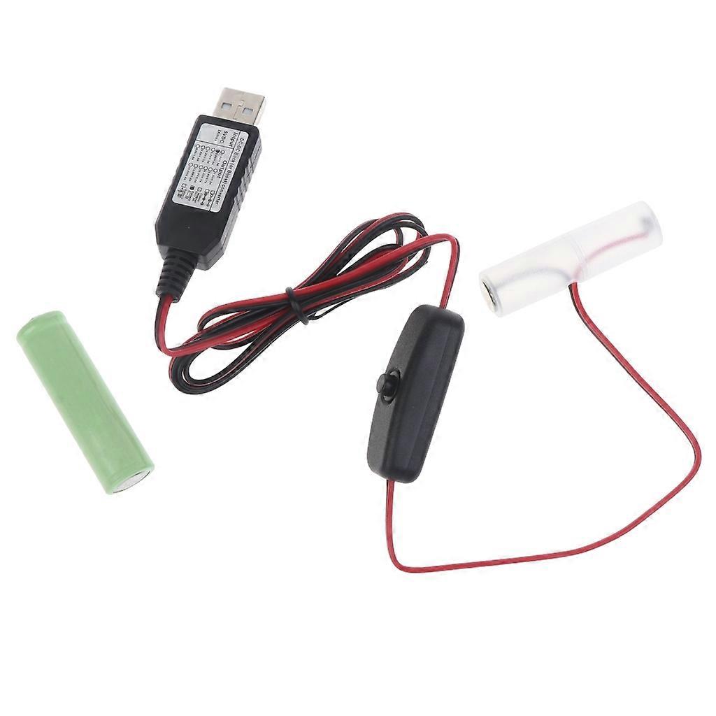 USB Type C to AM3/LR6/AA Dummy Battery Power Cable With Switch for Radio LED 3V