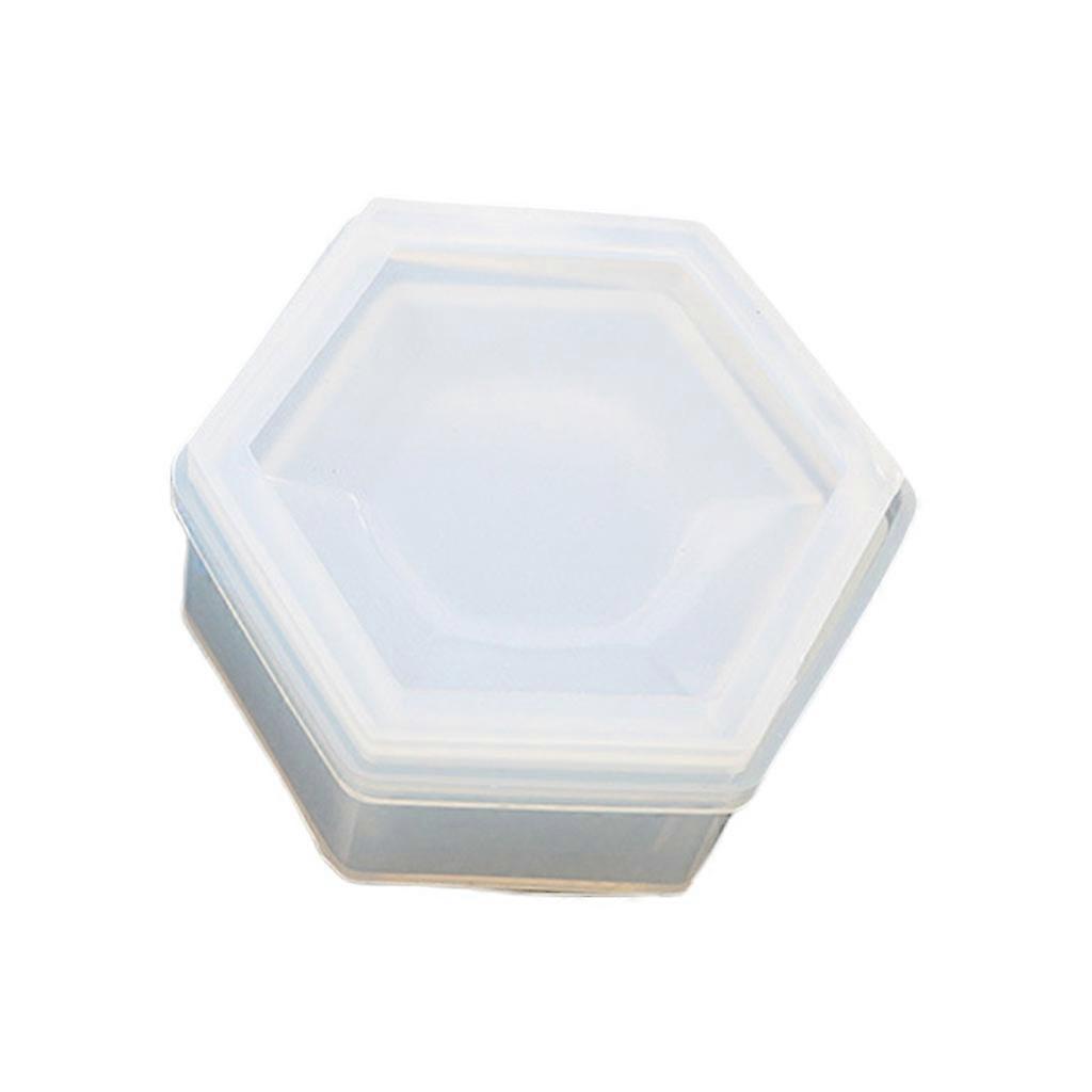 Hexagon Storage Box Epoxy Mould Crystal UV Mirror Handmade DIY Table Desktop Dec