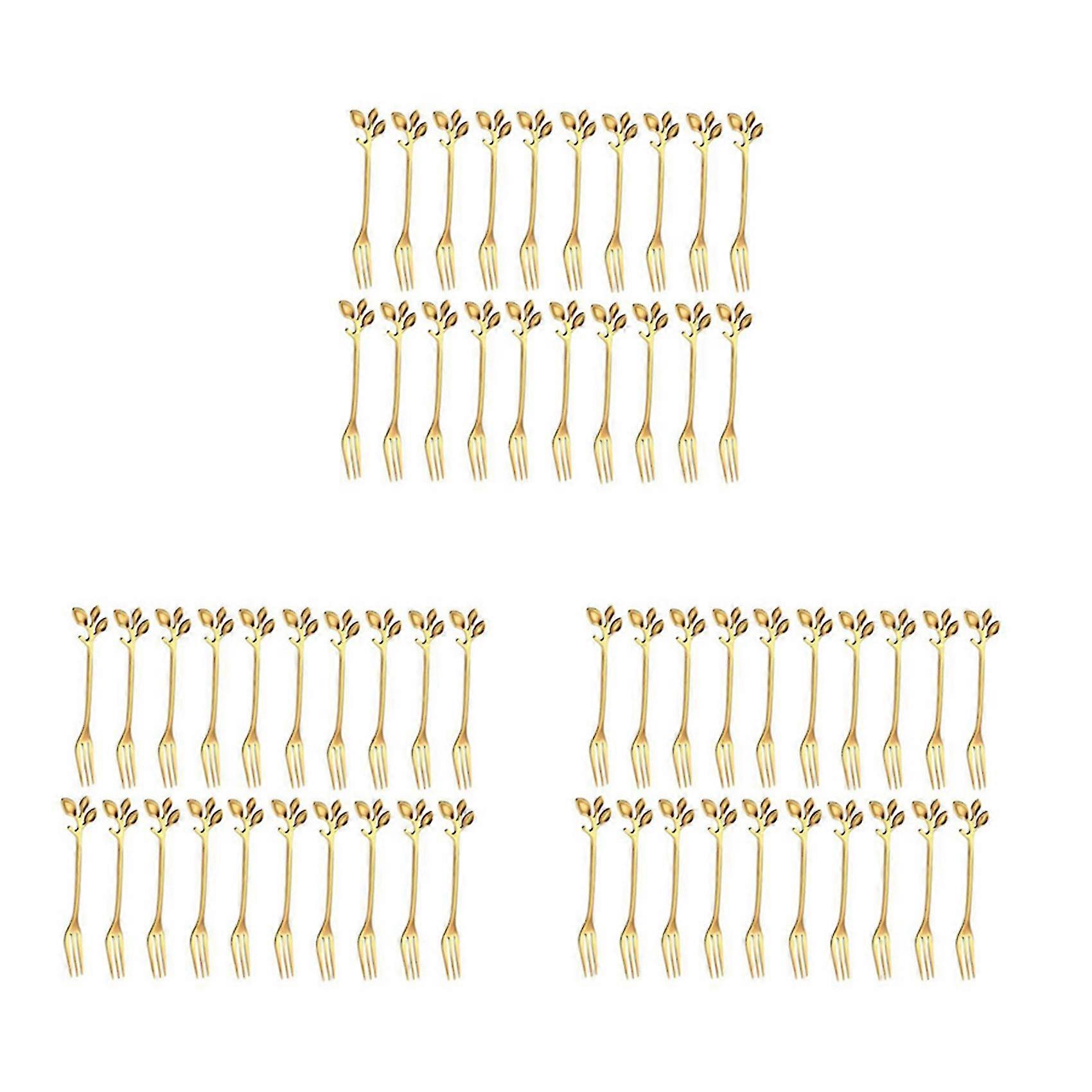 60pcs Stainless Steel Flatware Fruit Fork Dinnerware Appetizer Snack Dessert Fork Kitchen Tableware