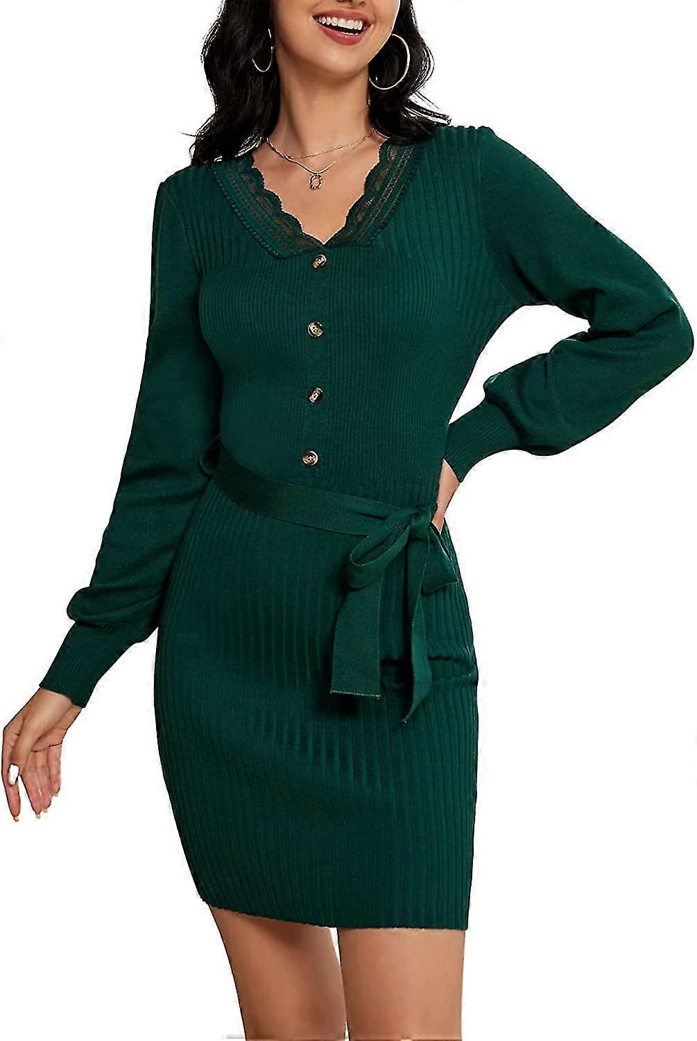 Femmes Pull Robe Col Roulé Câble Tricot Pull Robe Pulls S-2XL-MXBC