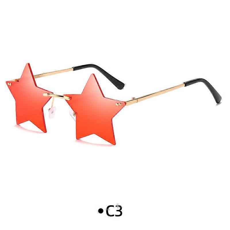 Óculos de sol em forma de estrela Luz engraçado Pentagrama óculos multi cores decoração festa sem aro óculos de sol com têmporas de metal