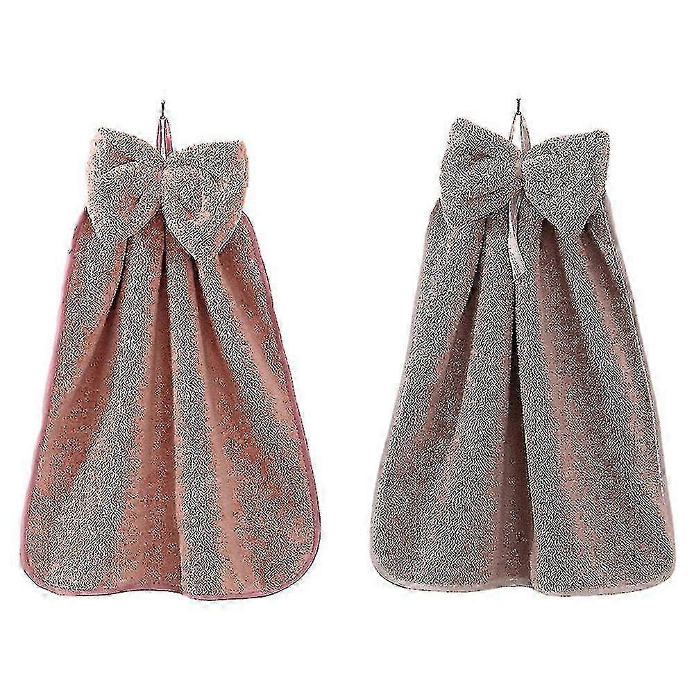 Absorbent Soft Hand Towels With Hanging Loops For Kitchen Bathroom