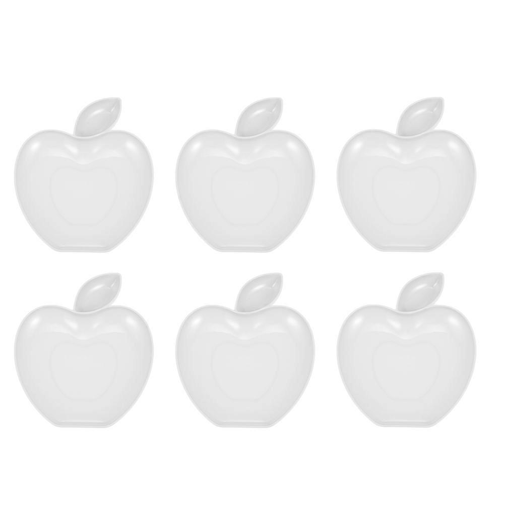 6pcs Creative Apple-shaped Dip Plates Household Dumpling Plates Kitchen Gadgets