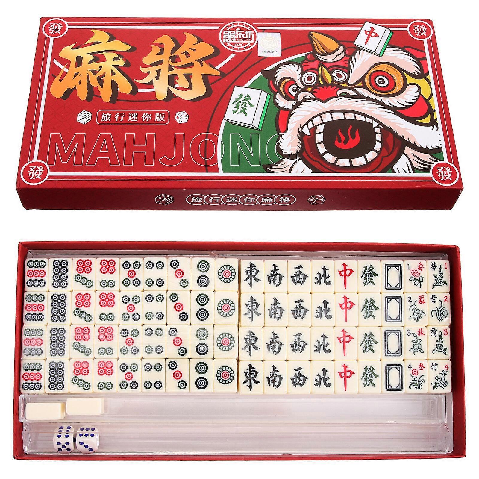 1 Set of Mini Mahjong Set Mahjong Kit Travel Small Mahjong Kit Portable Mahjong Kit Chinese Mahjong